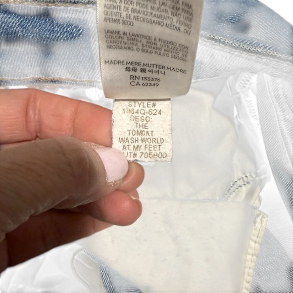 MOTHER The Tomcat Crop Straight Leg Jeans Works At My Feet Wash Size 30 - Picture 8 of 8